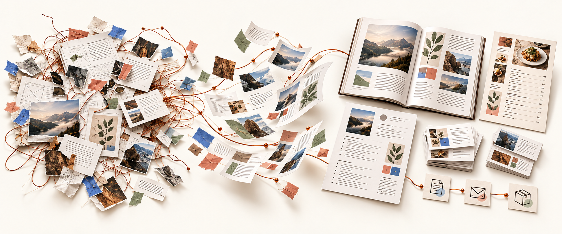 Creative chaos turning into crafted design materials